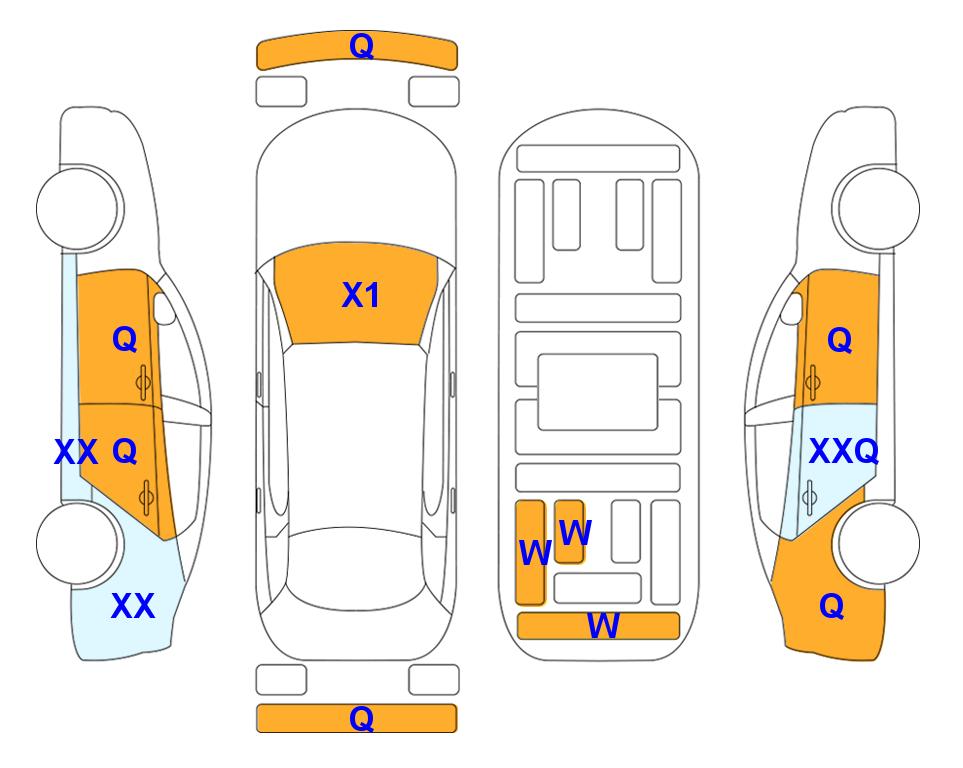 Схема состояния кузова Lotte для Hyundai THE ALL NEW TUCSON (H) 1.6 T Premium 2WD