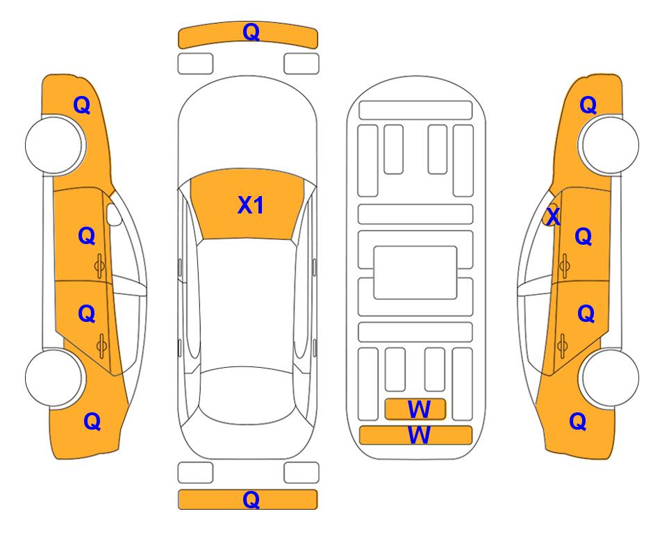 Схема состояния кузова Lotte для Hyundai THE NEW GRANDEUR (G) 2.5 Le Blanc