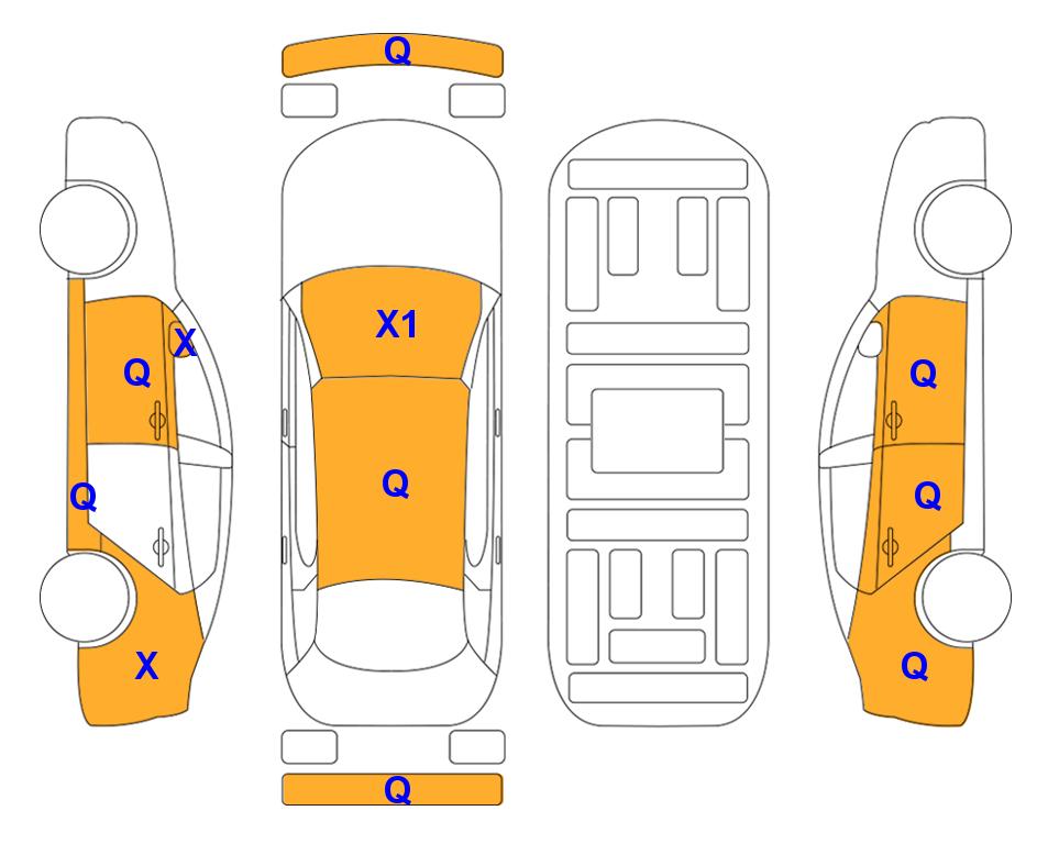 Схема состояния кузова Lotte для KIA K3 SMARTSTREAM (G) 1.6 Luxury