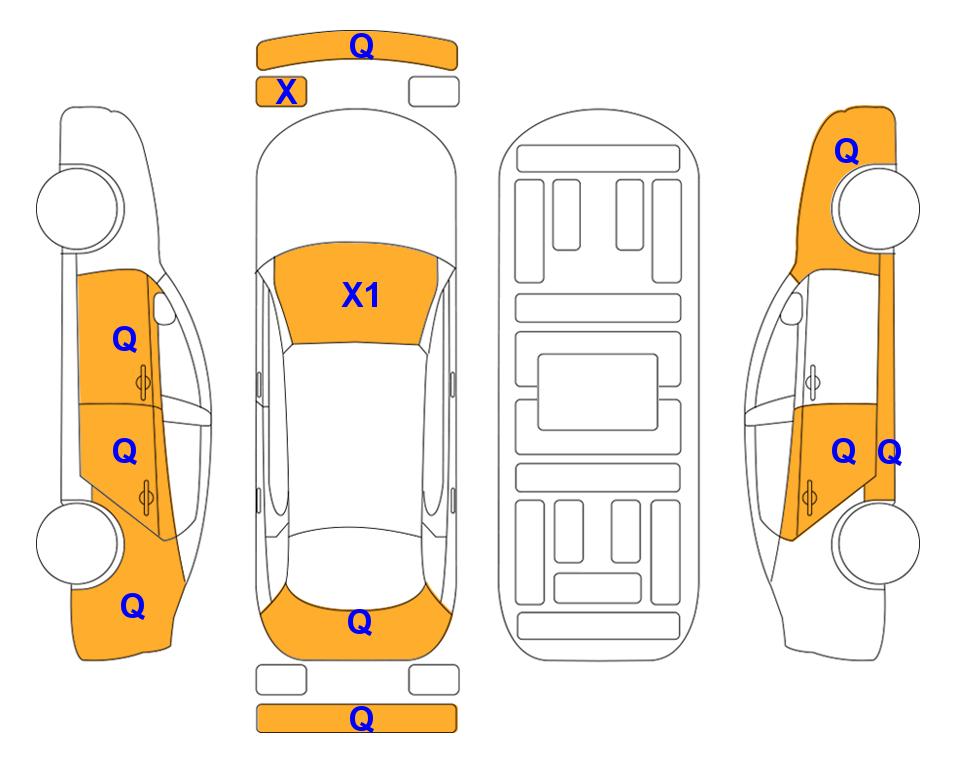 Схема состояния кузова Lotte для KIA K3 SMARTSTREAM (G) 1.6 Standard