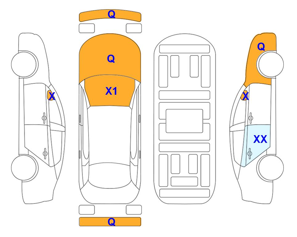 Схема состояния кузова Lotte для KGM / SsangYong VERY NEW TIVOLI (G) 1.5 V3