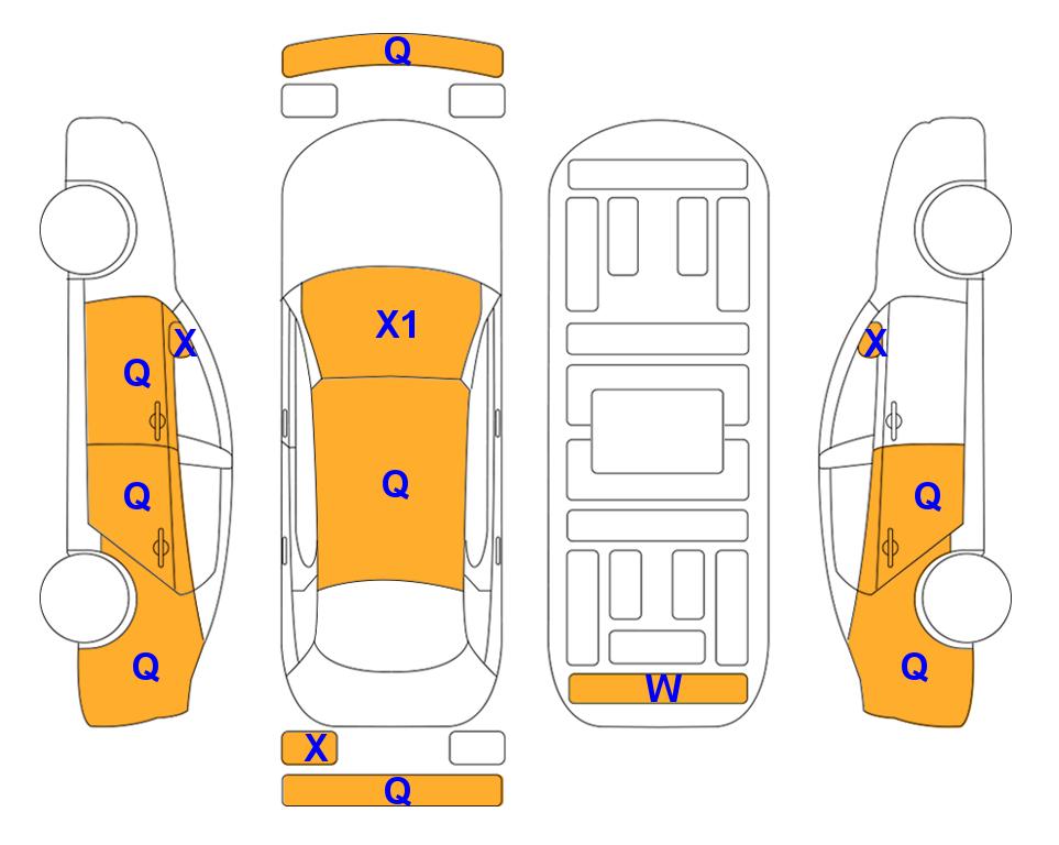 Схема состояния кузова Lotte для KIA K8 (G) 2.5 Noblesse