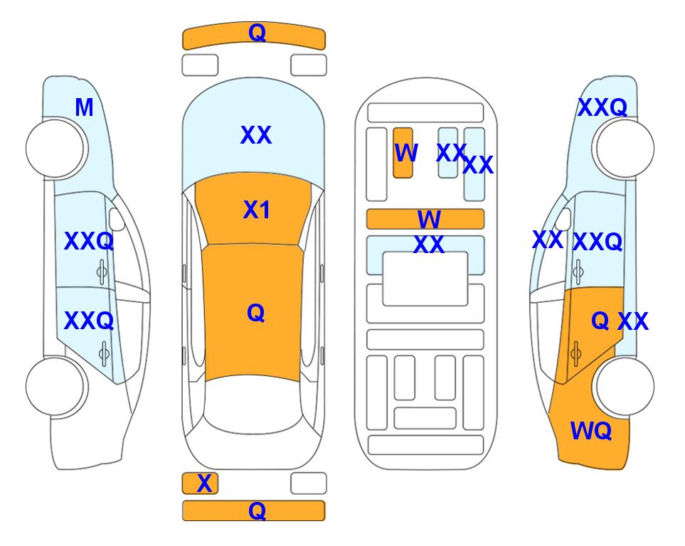 Схема состояния кузова Lotte для KIA INTERACTIVE K5 (G) 2.0 Prestige