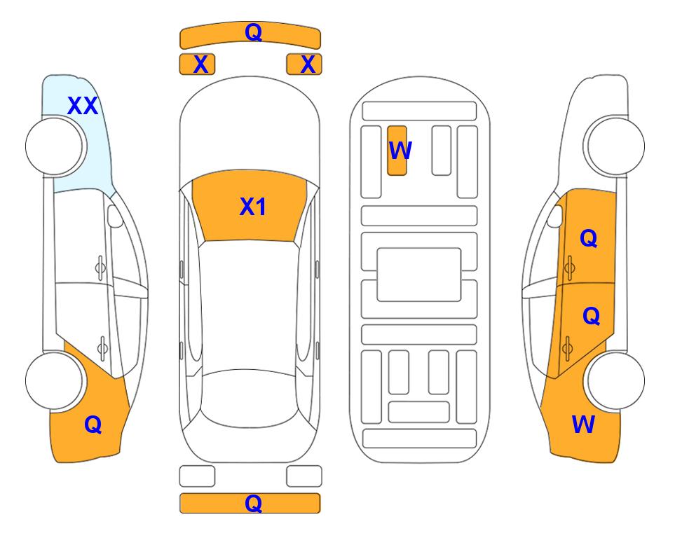 Схема состояния кузова Lotte для KIA INTERACTIVE K5 (G) 2.0 Noblesse