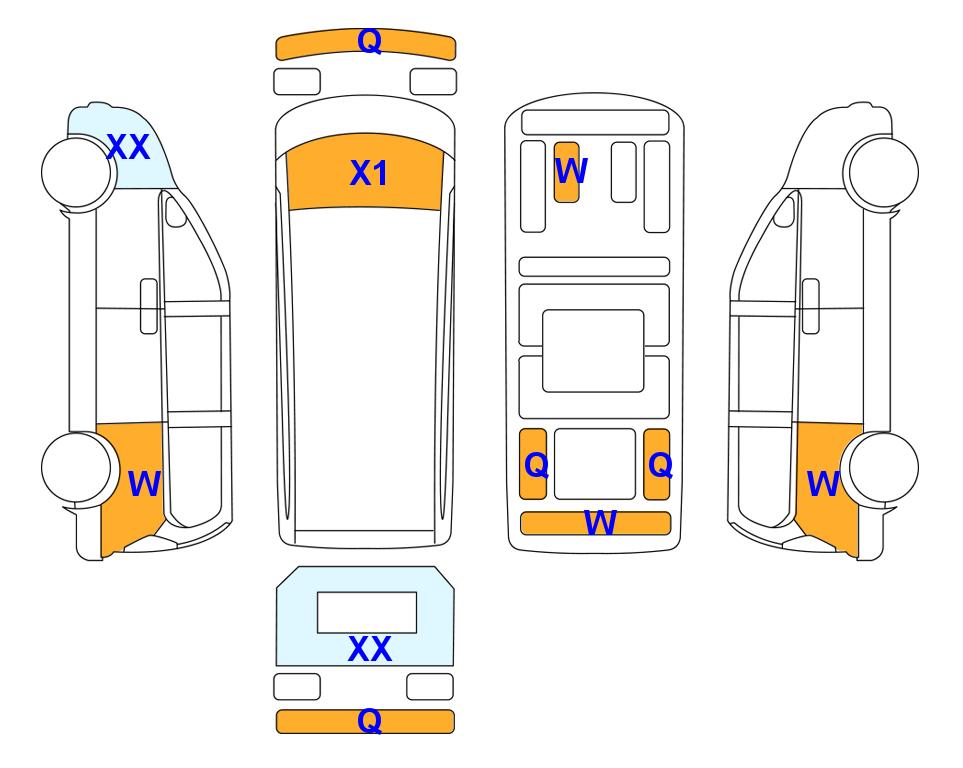 Схема состояния кузова Lotte для Hyundai STARIA (D) 2.2 Cargo 5-Seater Smart
