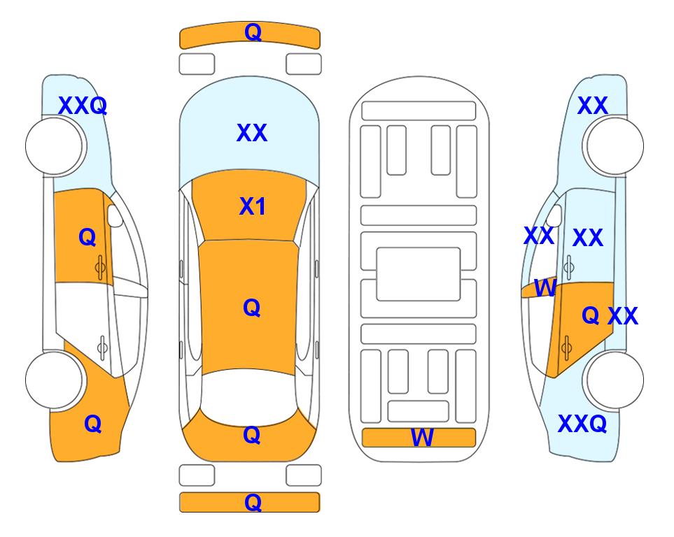 Схема состояния кузова Lotte для Hyundai THE ALL NEW TUCSON (G) 1.6 T Premium 2WD