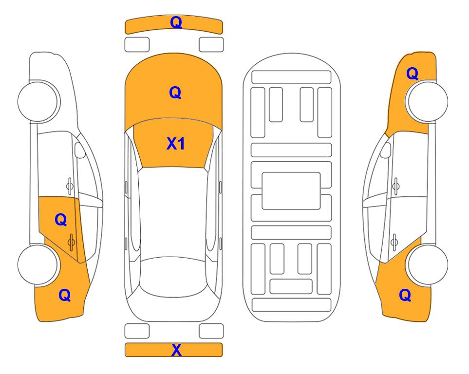 Схема состояния кузова Lotte для Hyundai THE NEW GRANDEUR (G) 2.5 Le Blanc