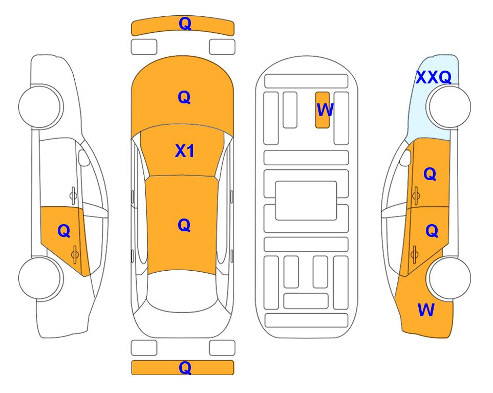 Схема состояния кузова Lotte для Hyundai IONIQ 5 (E) Long Range Exclusive 4WD