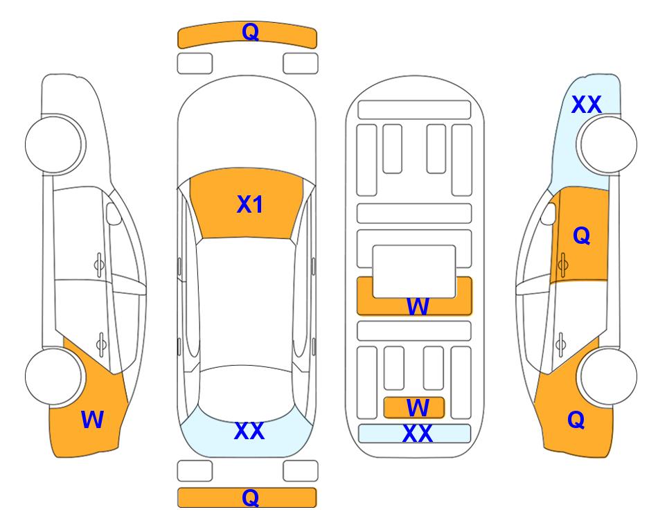 Схема состояния кузова Lotte для Hyundai IONIQ 6 (E) Long Range Prestige 4WD