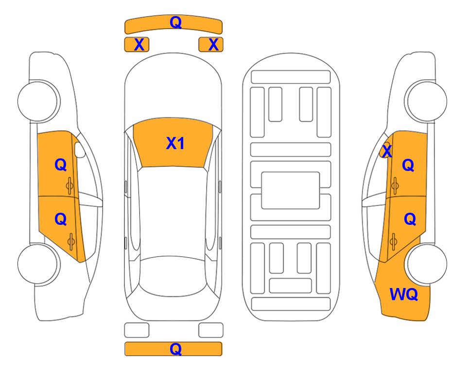 Схема состояния кузова Lotte для Hyundai PALISADE (G) 3.8 Prestige 2WD 7-Seater