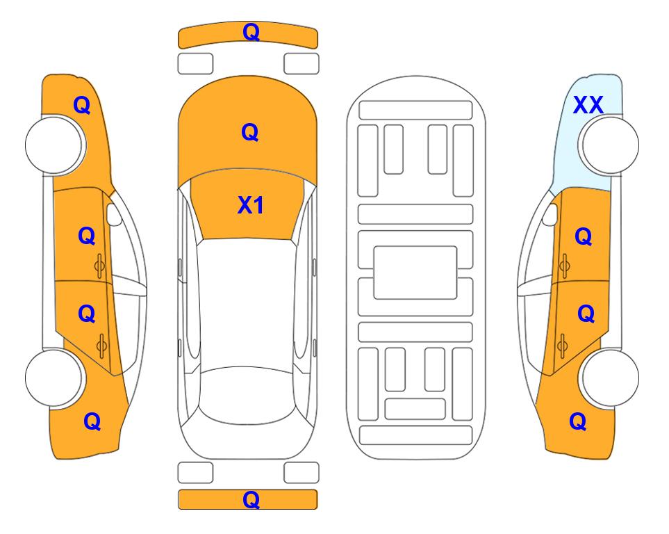 Схема состояния кузова Lotte для KIA INTERACTIVE K5 (G) 2.0 Noblesse