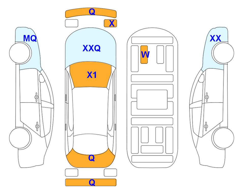 Схема состояния кузова Lotte для Hyundai CASPER (G)1.0T Inspiration 2WD AT