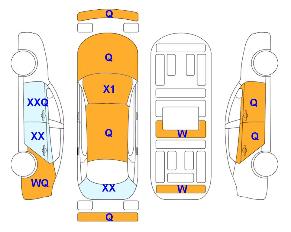 Схема состояния кузова Lotte для Hyundai IONIQ 5 (E) Long Range Exclusive 4WD