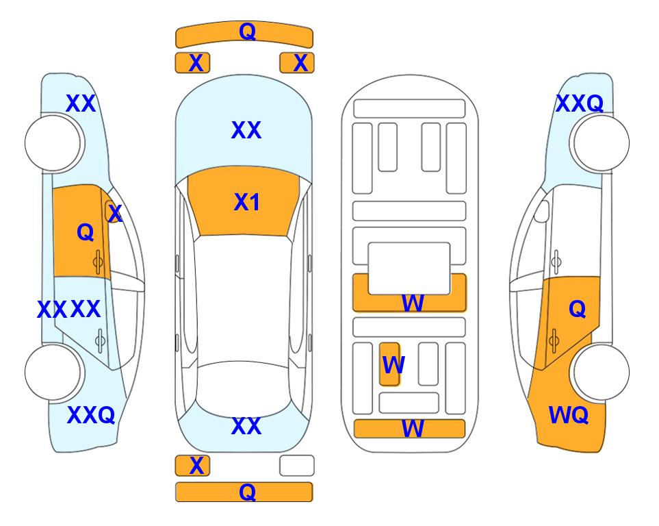 Схема состояния кузова Lotte для KIA SORENTO MQ4 (H) 1.6 Turbo Prestige 5-Seater 4WD