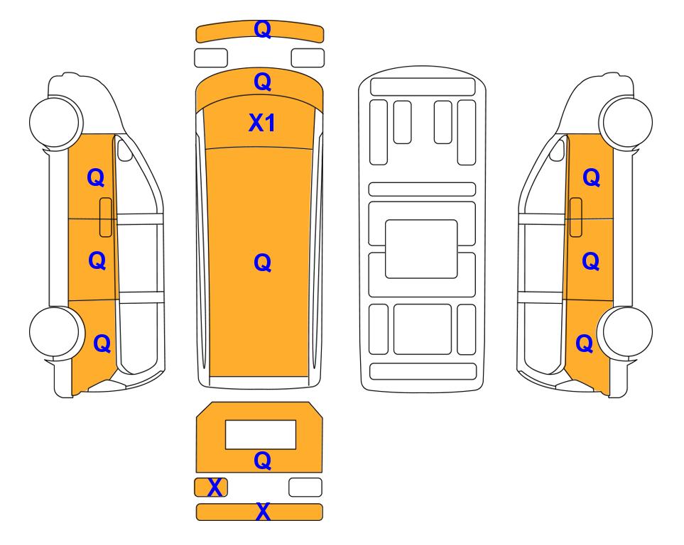 Схема состояния кузова Lotte для Hyundai STARIA (D) 2.2 Cargo 3-Seater Modern