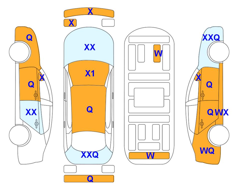 Схема состояния кузова Lotte для Hyundai ALL NEW AVANTE (G) 1.6 MODERN