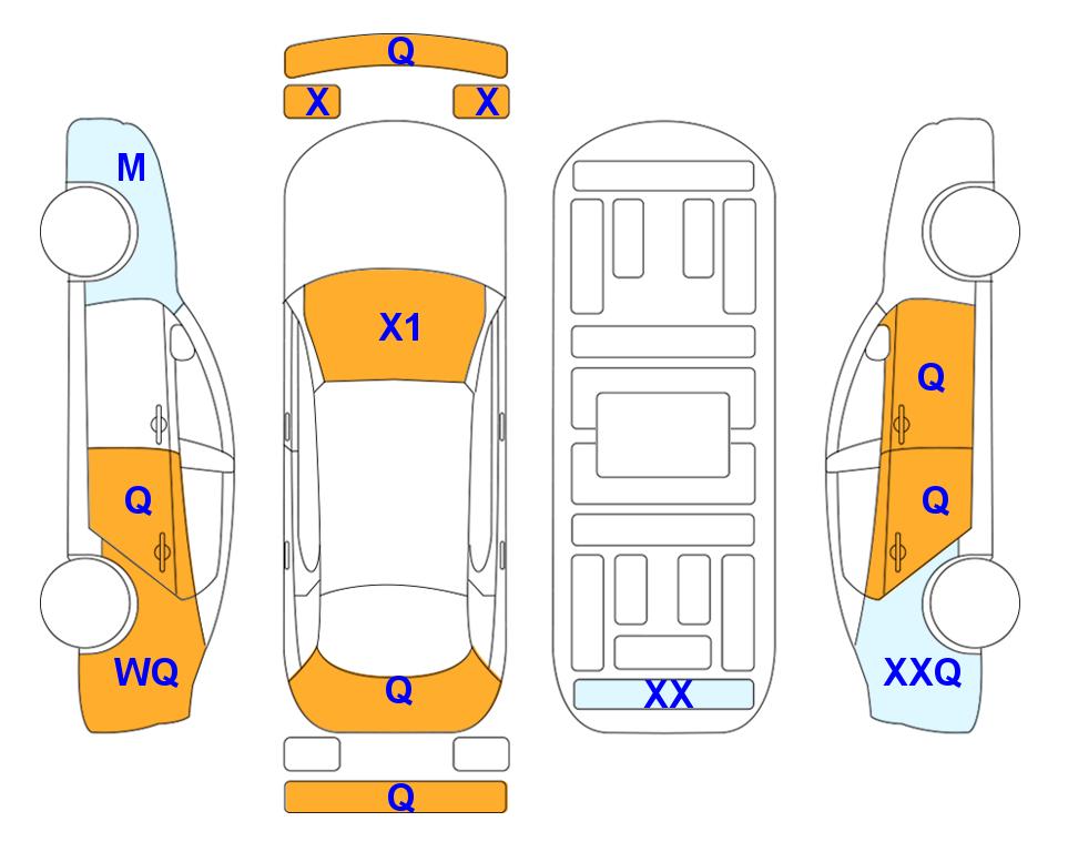 Схема состояния кузова Lotte для KIA SORENTO MQ4 (D) 2.2 Signature 6-Seater