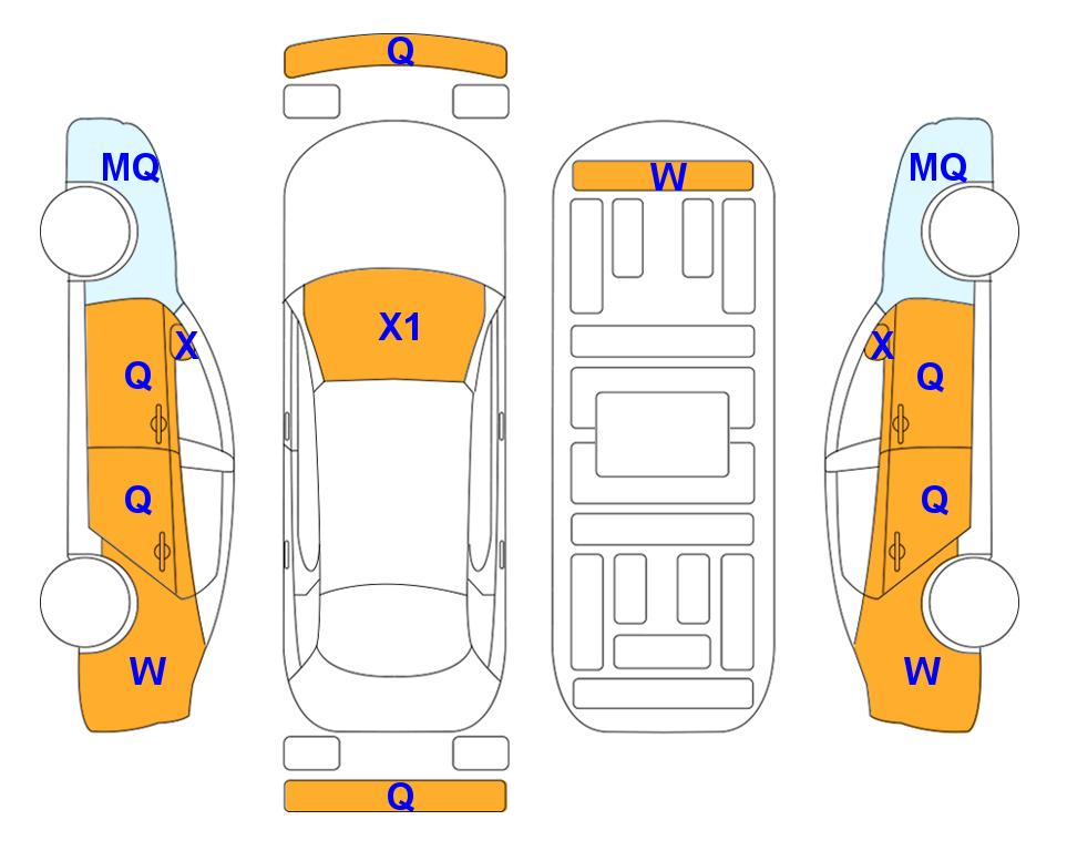 Схема состояния кузова Lotte для Chevrolet TRAILBLAZER (G) 1.35 TURBO ACTIV