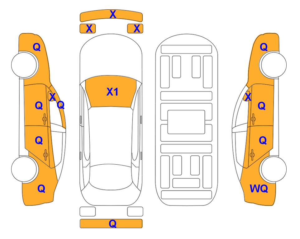 Схема состояния кузова Lotte для KIA CARNIVAL KA4 (D) 2.2 Prestige 9-Seater