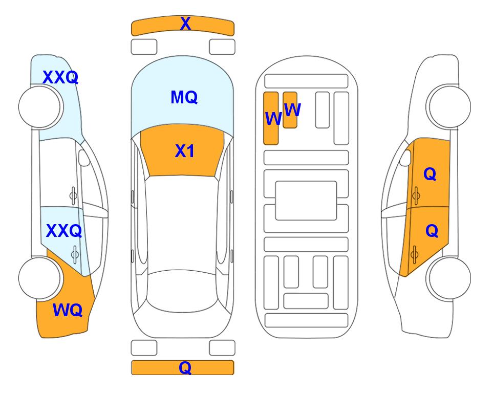 Схема состояния кузова Lotte для Chevrolet TRAILBLAZER (G) 1.35 TURBO ACTIV