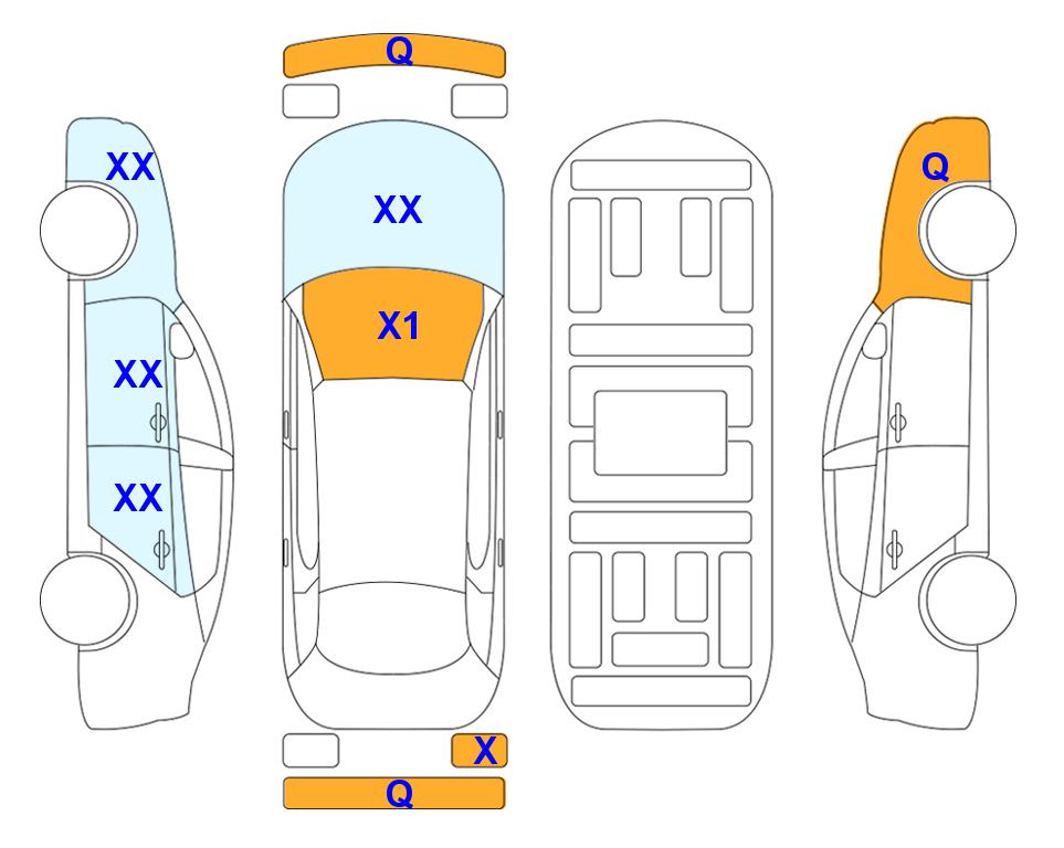 Схема состояния кузова Lotte для KIA SPORTAGE NQ5 (H) 1.6 Turbo Prestige