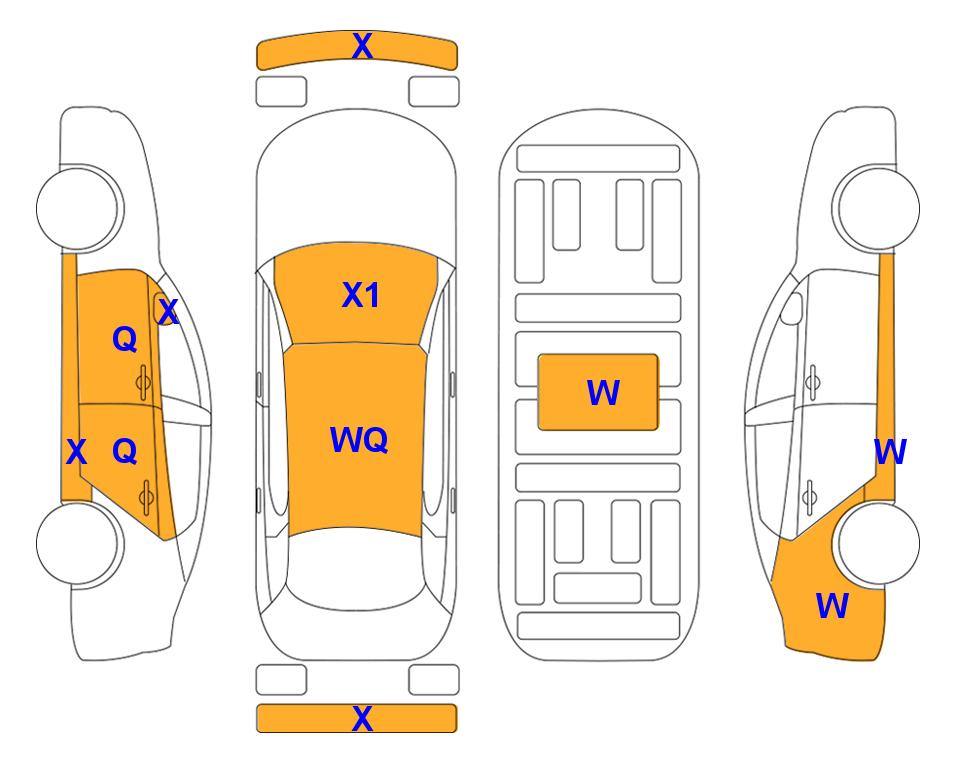 Схема состояния кузова Lotte для KIA RAY (G) 1.0 Prestige