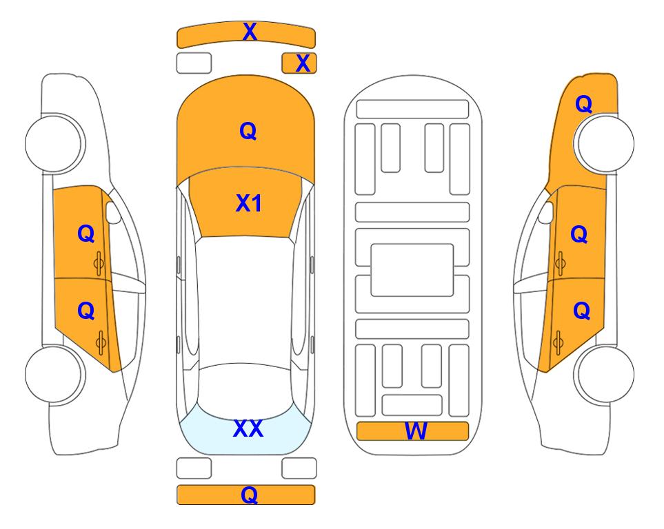 Схема состояния кузова Lotte для Chevrolet TRAILBLAZER (G) 1.35 TURBO ACTIV