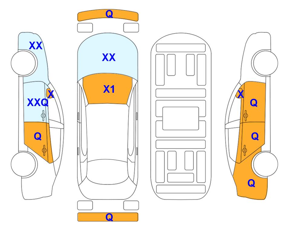 Схема состояния кузова Lotte для Chevrolet TRAILBLAZER (G) 1.35 TURBO ACTIV
