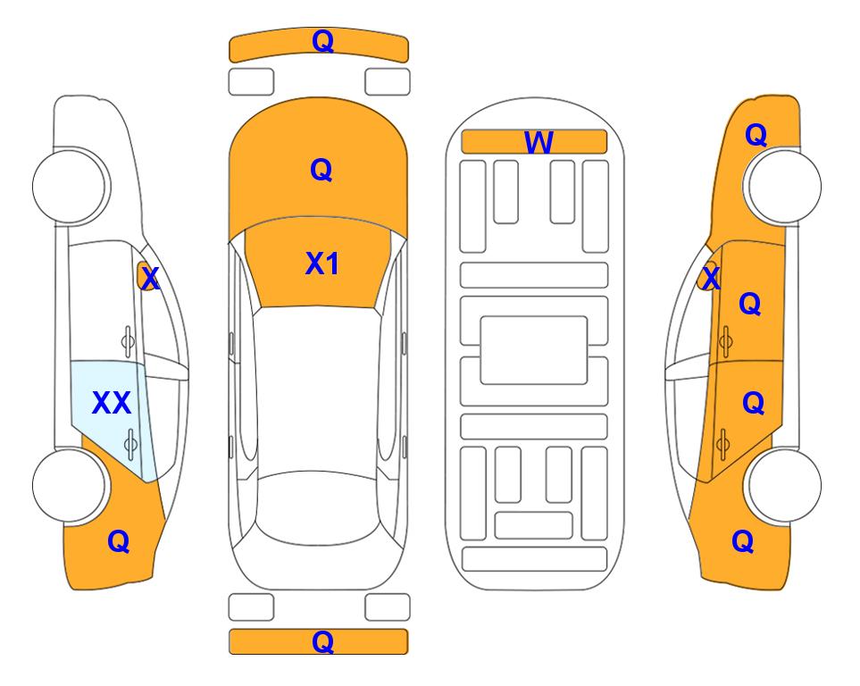 Схема состояния кузова Lotte для Chevrolet TRAILBLAZER (G) 1.35 TURBO ACTIV