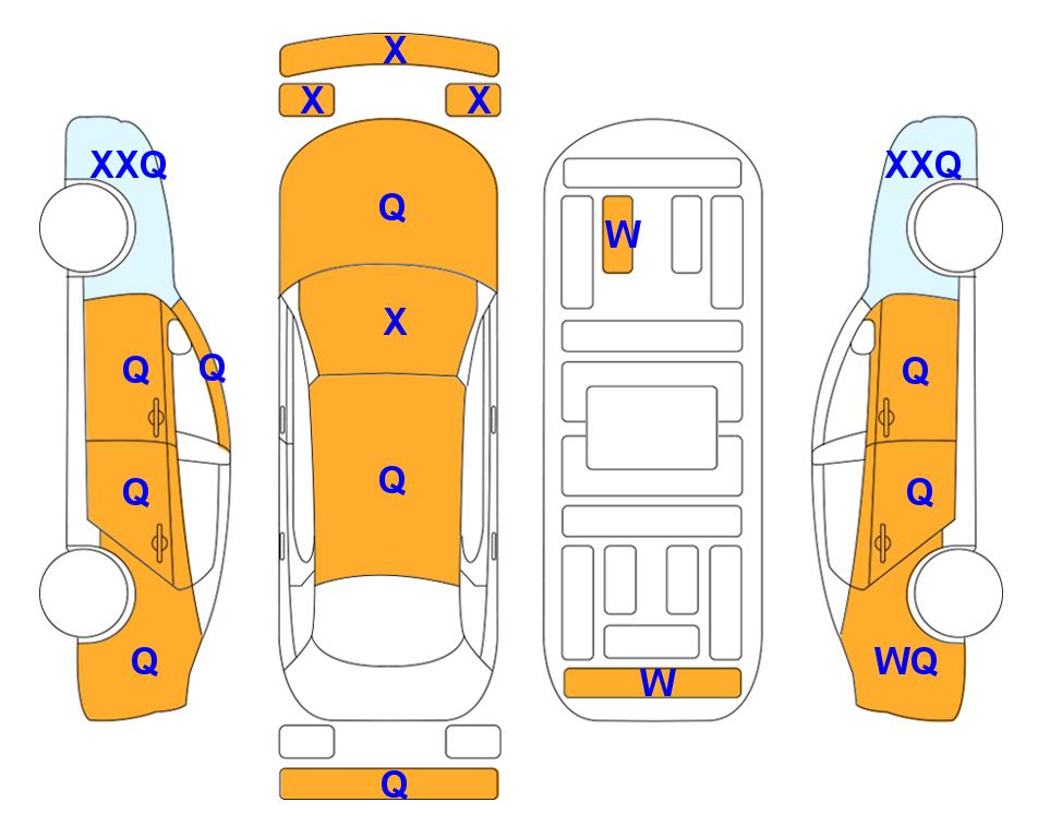 Схема состояния кузова Lotte для KIA INTERACTIVE K5 (G) 2.0 Trendy