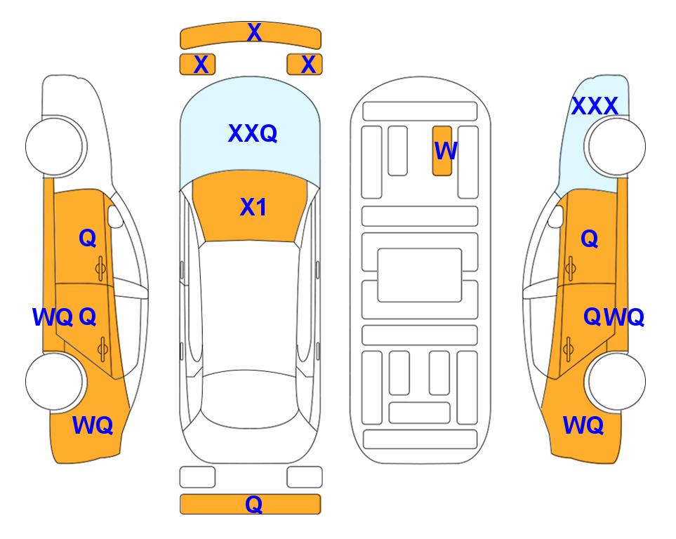 Схема состояния кузова Lotte для KIA INTERACTIVE K5 (G) 2.0 Trendy