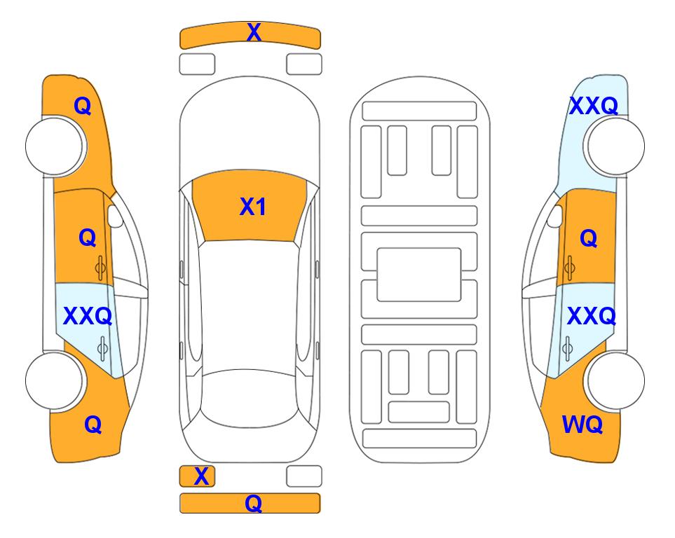 Схема состояния кузова Lotte для Chevrolet TRAILBLAZER (G) 1.35 TURBO ACTIV