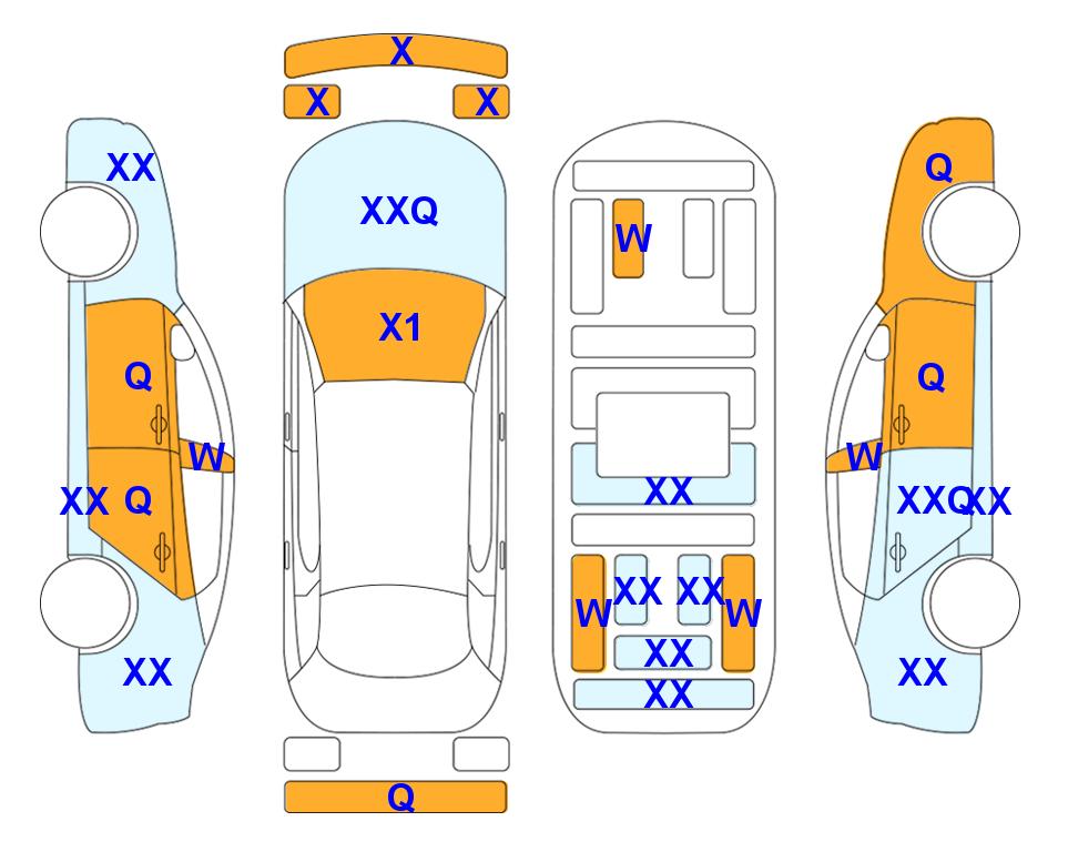 Схема состояния кузова Lotte для KIA INTERACTIVE K5 (H) 2.0 Trendy