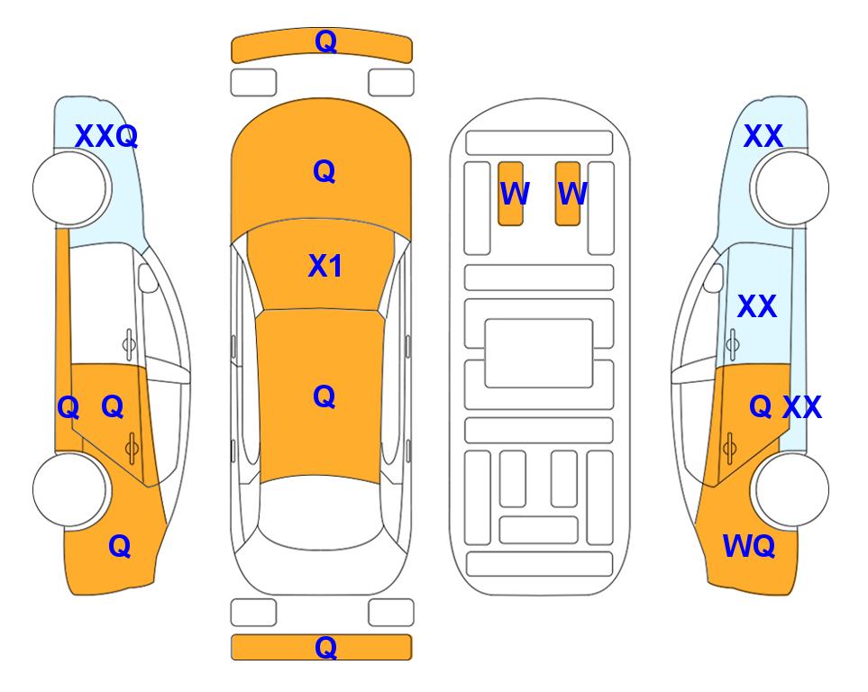 Схема состояния кузова Lotte для Hyundai ALL NEW AVANTE (G) 1.6 MODERN