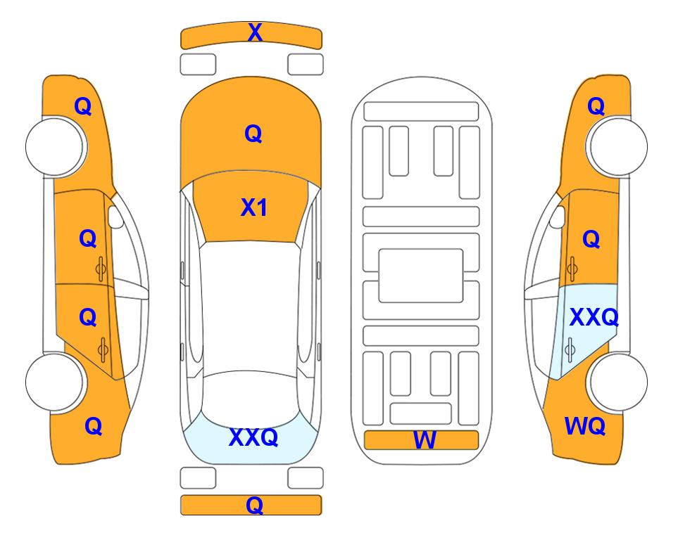 Схема состояния кузова Lotte для Chevrolet TRAILBLAZER (G) 1.35 TURBO ACTIV