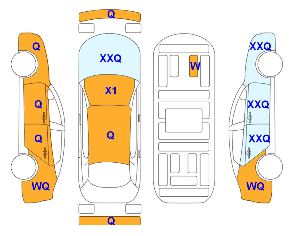 Схема состояния кузова Lotte для KIA INTERACTIVE K5 (G) 2.0 Trendy