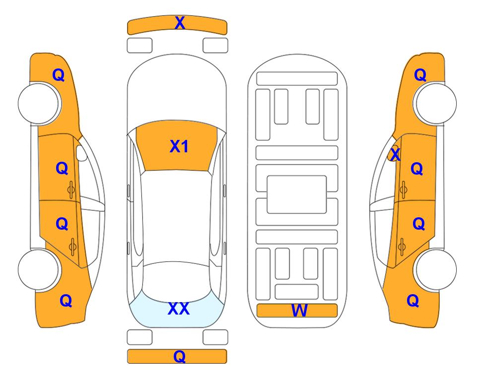Схема состояния кузова Lotte для Chevrolet TRAILBLAZER (G) 1.35 TURBO ACTIV