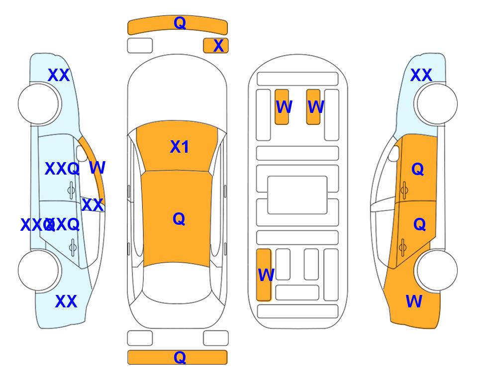 Схема состояния кузова Lotte для Hyundai ALL NEW AVANTE (G) 1.6 MODERN