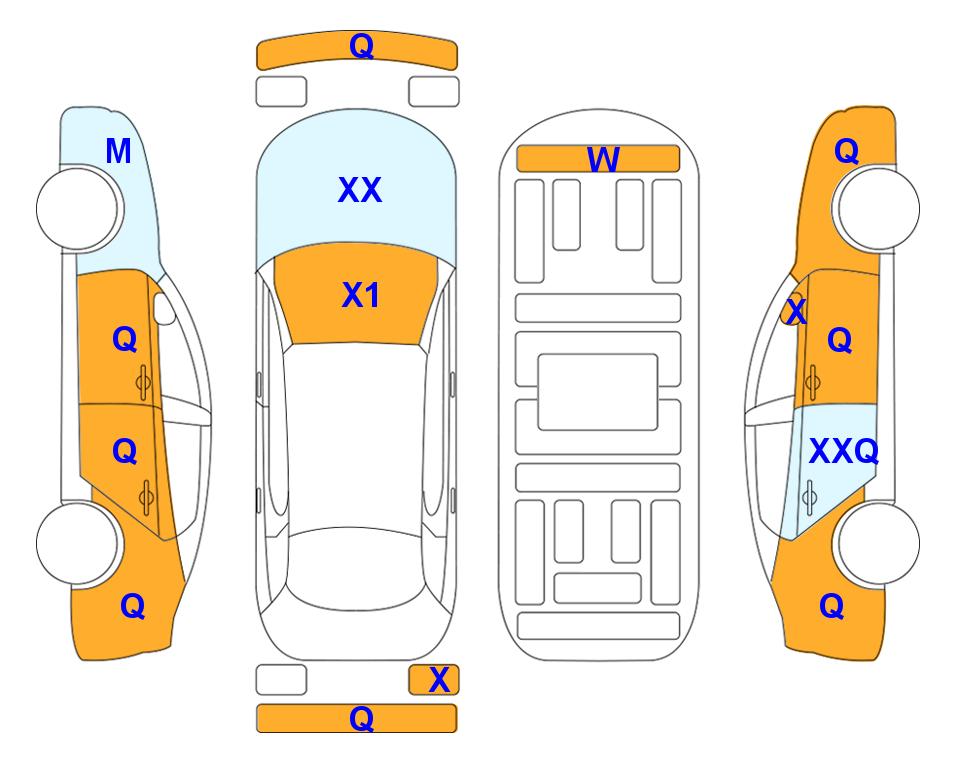 Схема состояния кузова Lotte для Chevrolet TRAILBLAZER (G) 1.35 TURBO ACTIV
