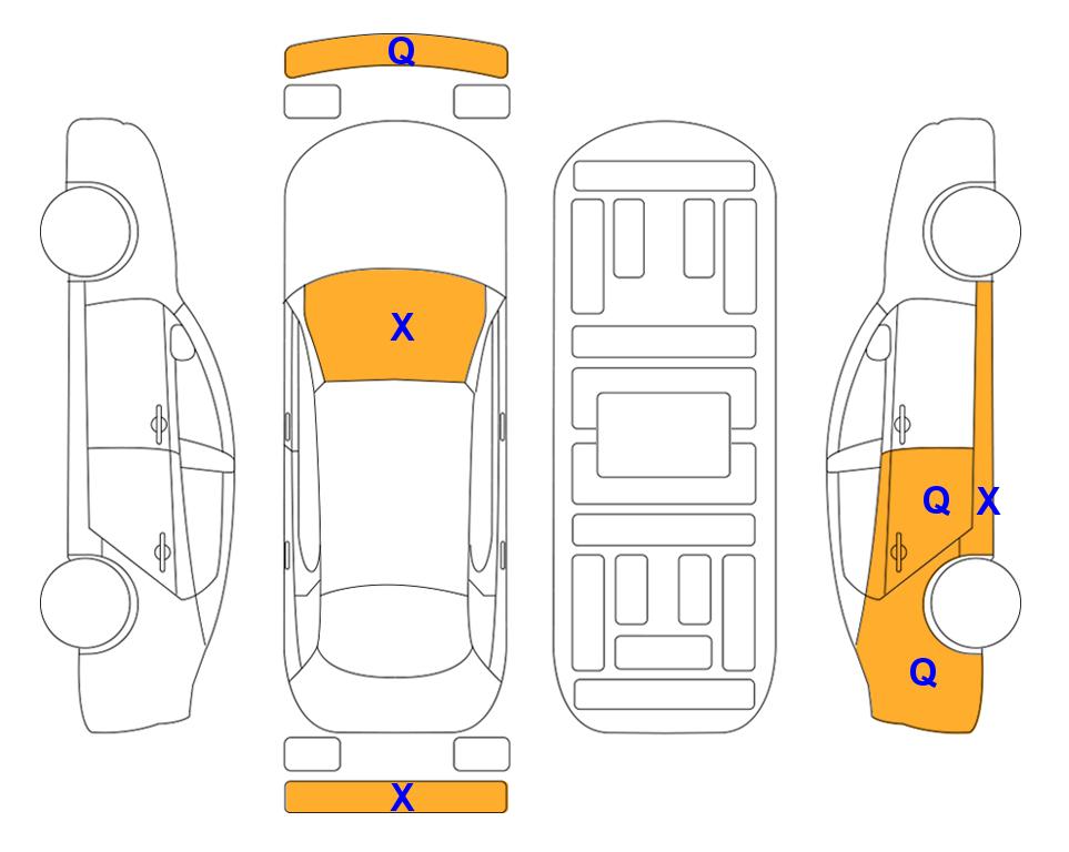 Схема состояния кузова Lotte для Hyundai THE NEW AVANTE AD(G)1.6 SMART CHOICE F/L