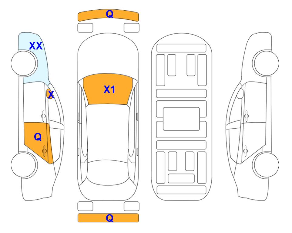 Схема состояния кузова Lotte для Honda HONDA ACCORD (K) 2.0 HYBRID TOURING