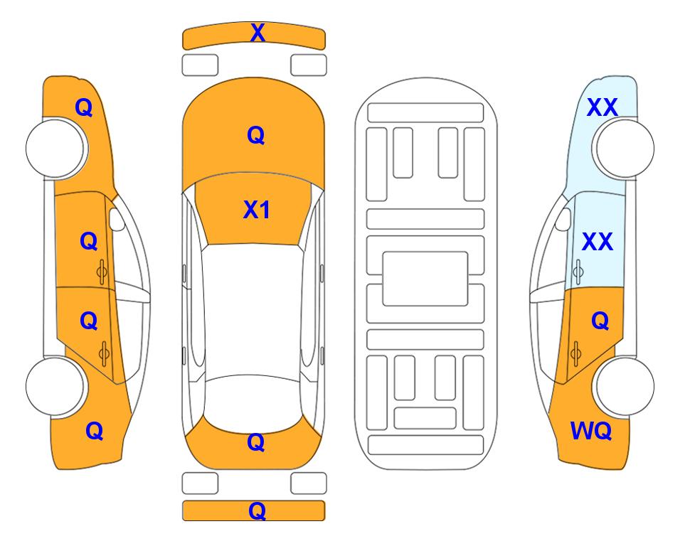 Схема состояния кузова Lotte для Hyundai IONIQ 5 (E) Long Range Prestige 4WD