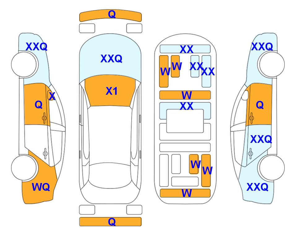 Схема состояния кузова Lotte для KIA MOHAVE THE MASTER (D) 3.0 Masters Gravity 5-Seater