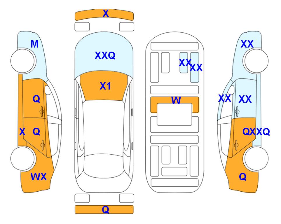 Схема состояния кузова Lotte для Hyundai AVANTE CN7 (G)1.6 Modern 2WD AT