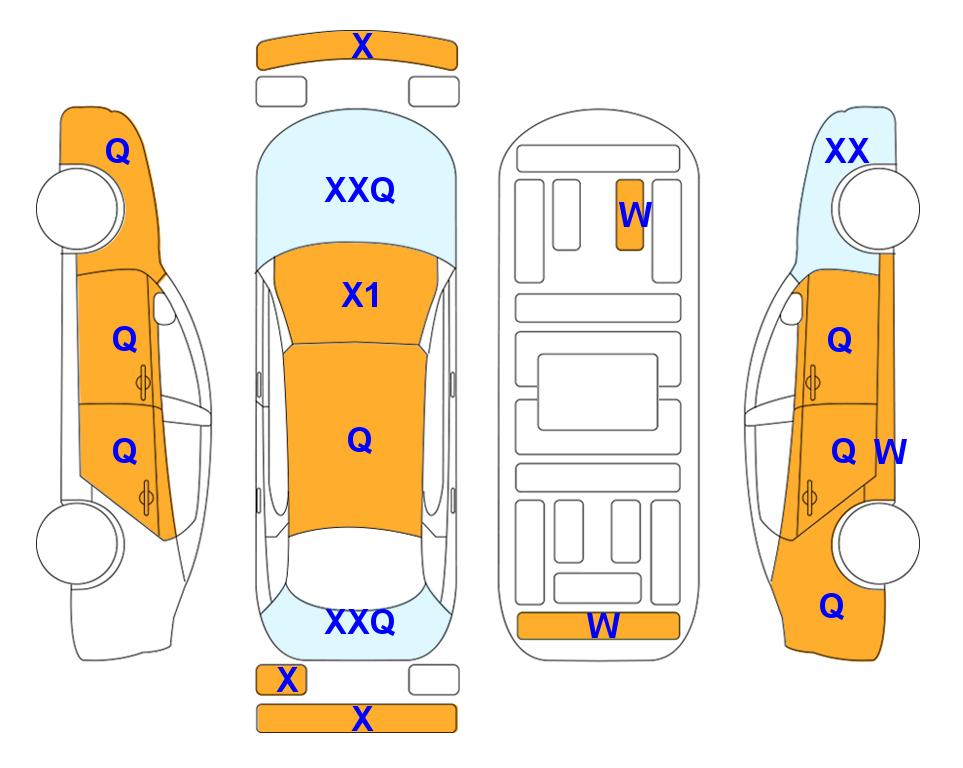 Схема состояния кузова Lotte для Hyundai ALL NEW AVANTE (G) 1.6 MODERN