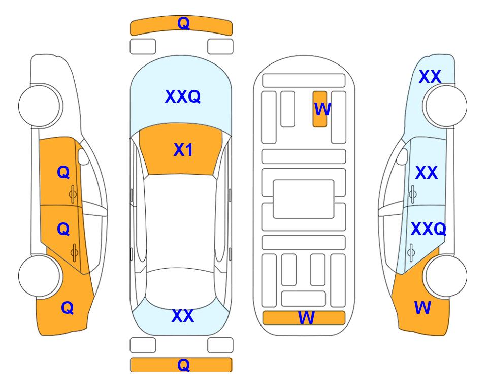 Схема состояния кузова Lotte для Hyundai IONIQ 5 (E) Long Range Exclusive 4WD