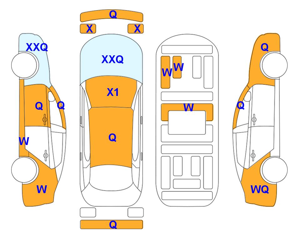 Схема состояния кузова Lotte для KIA ALL NEW MORNING (G) 1.0 Trendy
