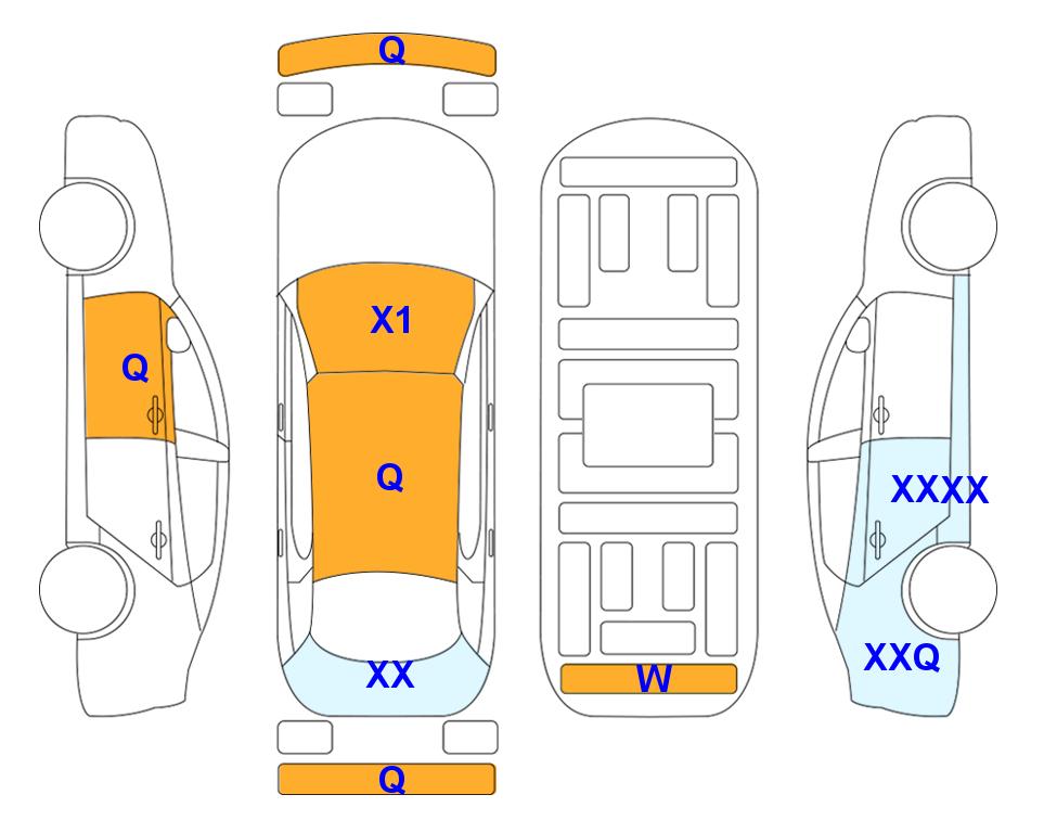 Схема состояния кузова Lotte для Hyundai ALL NEW AVANTE (G) 1.6 MODERN