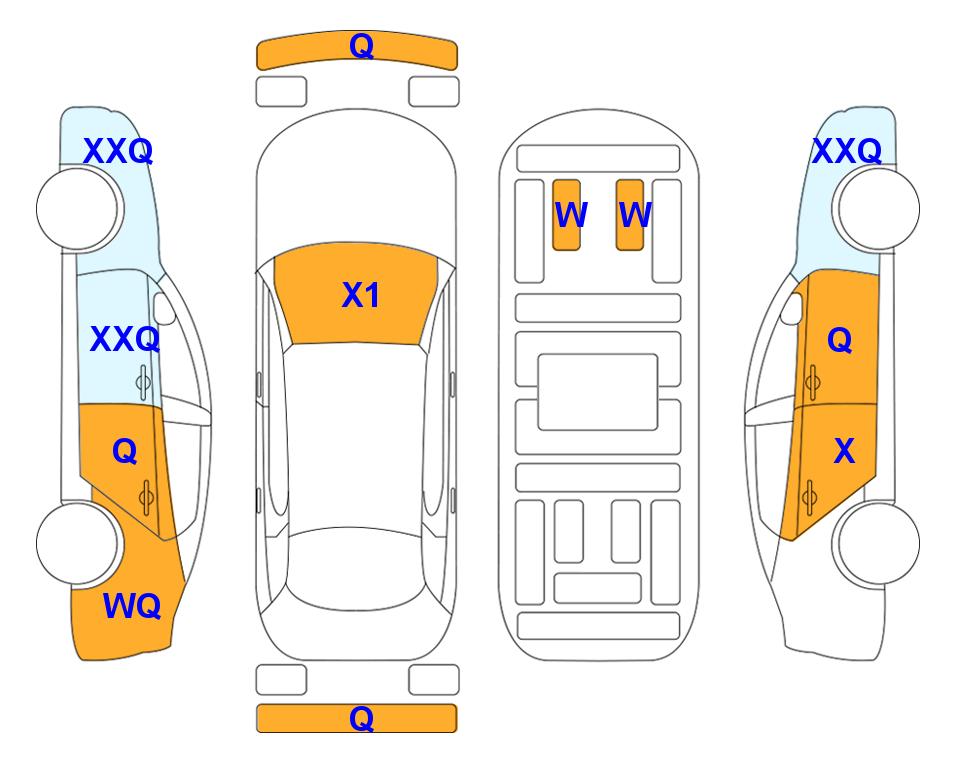 Схема состояния кузова Lotte для Chevrolet BOLT EV (E) PREMIER