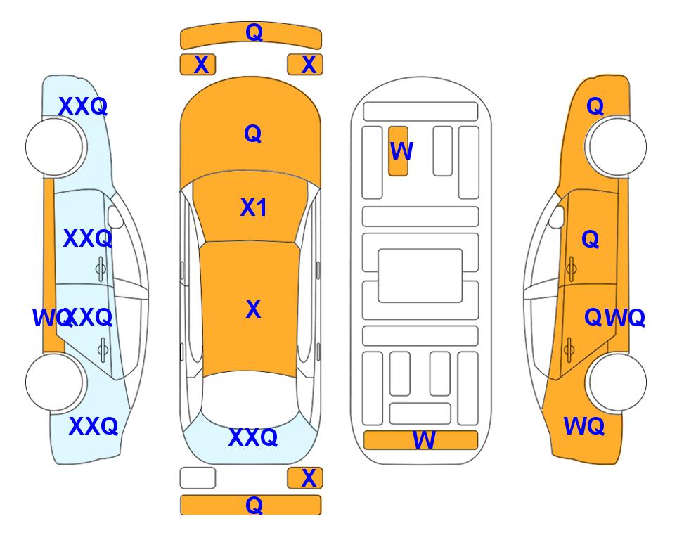 Схема состояния кузова Lotte для Chevrolet THE NEW SPARK (G) 1.0 Passenger Van